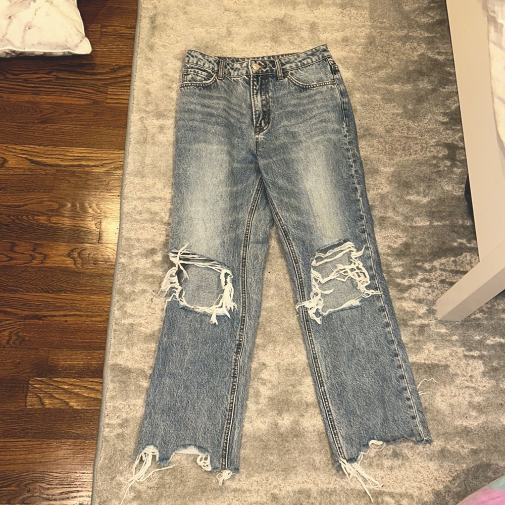 Women’s high rise straight/wide leg jeans
